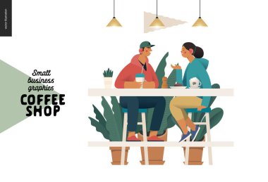 Kahve dükkanı - küçük işletme grafikleri - ziyaretçiler