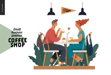 Kahve dükkanı - küçük işletme grafikleri - ziyaretçiler