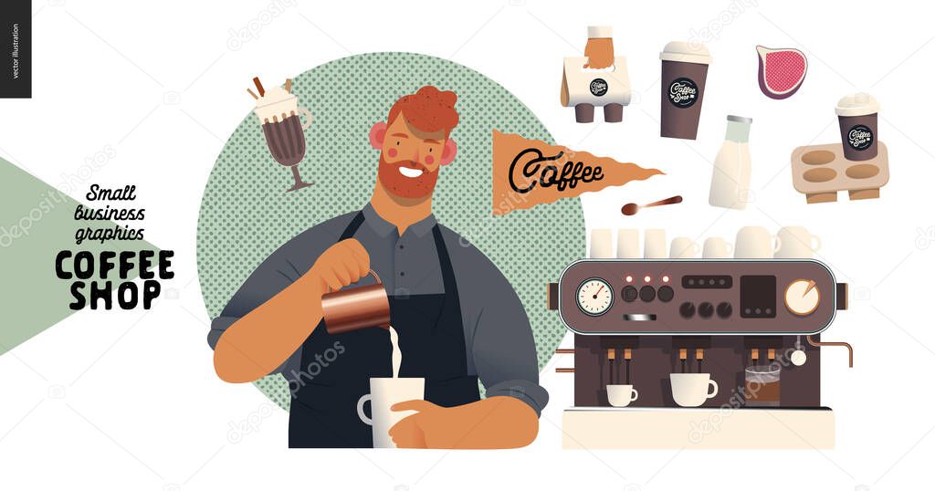 Coffee shop - small business graphics - barista