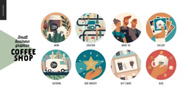Kafe - küçük işletme grafikleri - web simgeleri