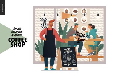 Kafe - küçük işletme grafikleri - kafe sahibi