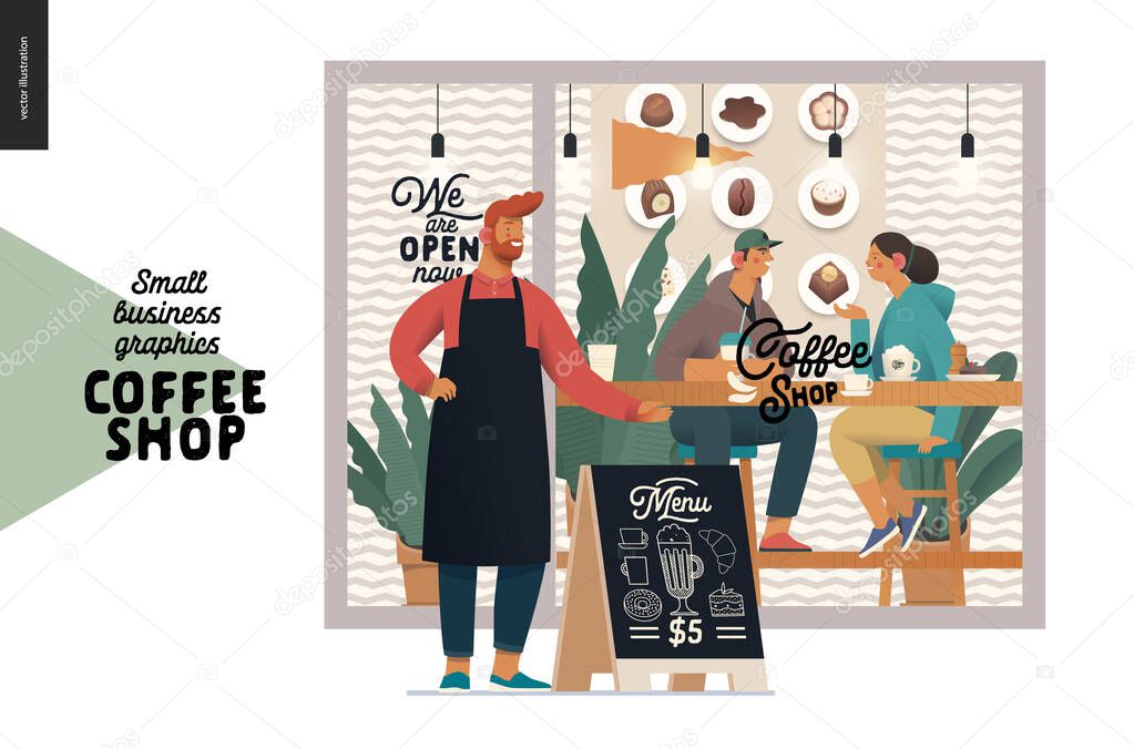 Coffee shop - small business graphics - cafe owner