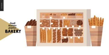 Fırın - küçük işletme grafikleri- vitrin kutusu