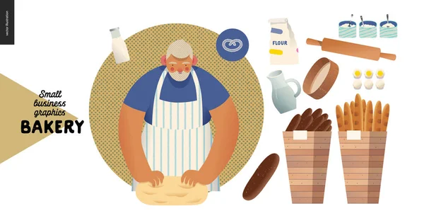 빵집 - 작은 사업용 그래픽 - 빵 과 빵 — 스톡 벡터