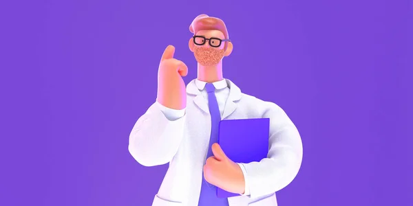 3D personnage de dessin animé médecin — Photo