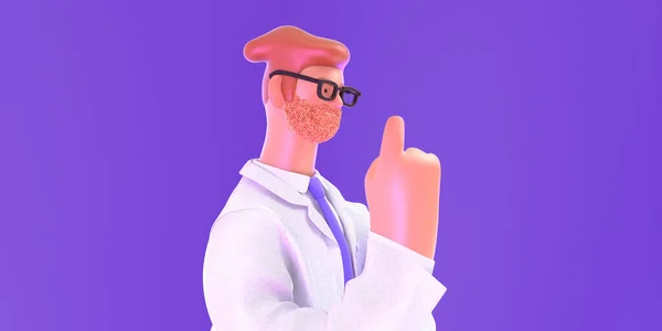 3D cartoon character medical doctor — Stock Photo, Image