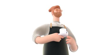 3D resimli kahve dükkanı