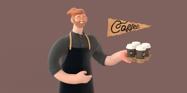 Coffeeshop 3D Illustration — Stockfoto