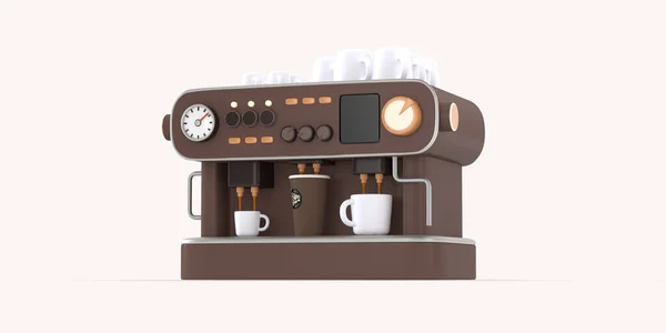 커피가게 3D 일러스트 레이아웃 — 스톡 사진