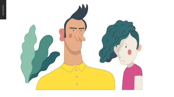 Conjunto de retratos de personajes brillantes — Vector de stock