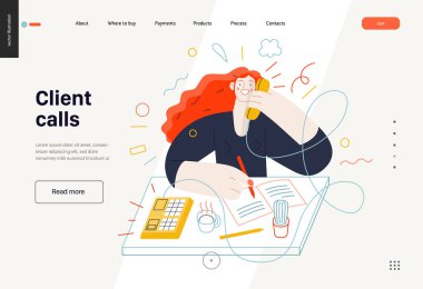 İş konuları - istemci çağrıları, web şablonu