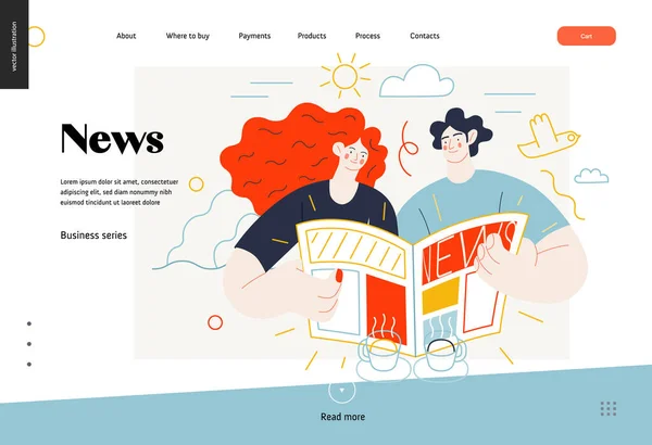 Zakelijke onderwerpen - nieuws, web template — Stockvector