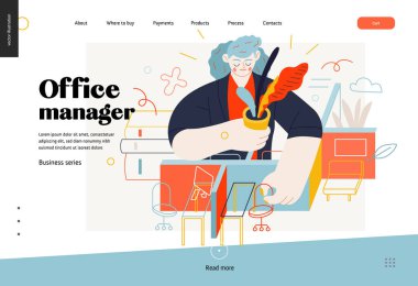 İş konuları - ofis yöneticisi, web şablonu