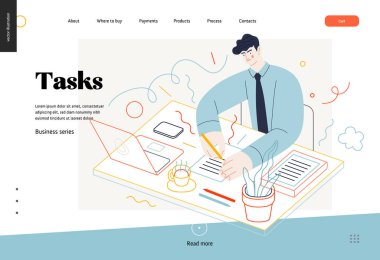 İş konuları - görevler, web şablonu
