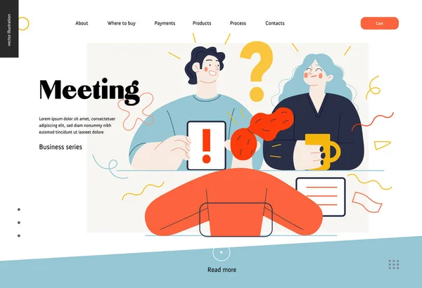 Argomenti aziendali - meeting, web template — Vettoriale Stock