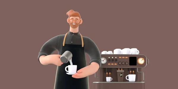 Koffie winkel 3D illusie — Stockfoto