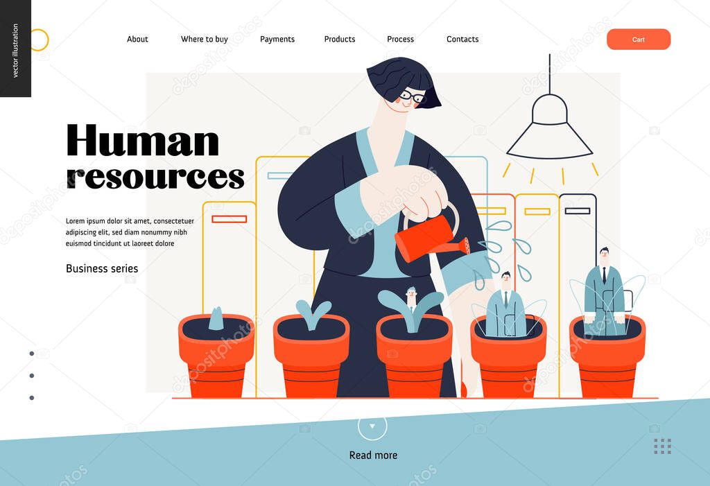 Business topics - human resources, web template