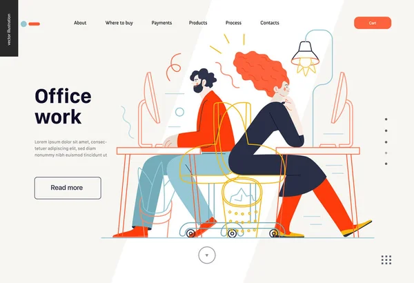 İş konuları - ofis işleri, web şablonu