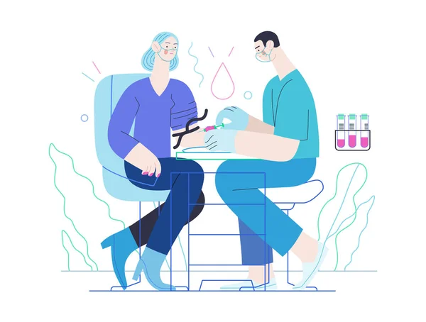 Illustration medizinischer Tests - Bluttest — Stockvektor