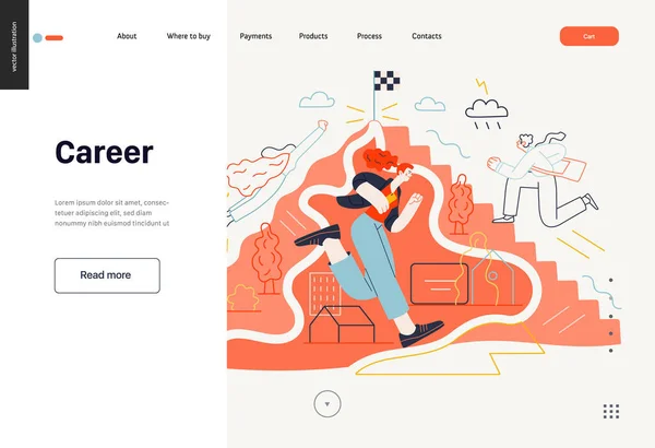 ビジネストピック-キャリア、 Webテンプレート — ストックベクタ