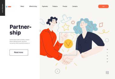 İş konuları - ortaklık, web şablonu