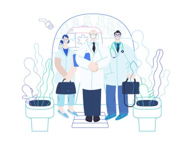 Sağlık sigortası şablonu - uzmanlar ziyaret ediyor