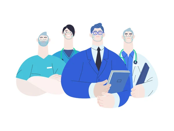 Medical insurance illustration - hospital administrator — Stock Vector