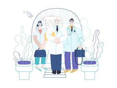 Sağlık sigortası şablonu - uzmanlar ziyaret ediyor