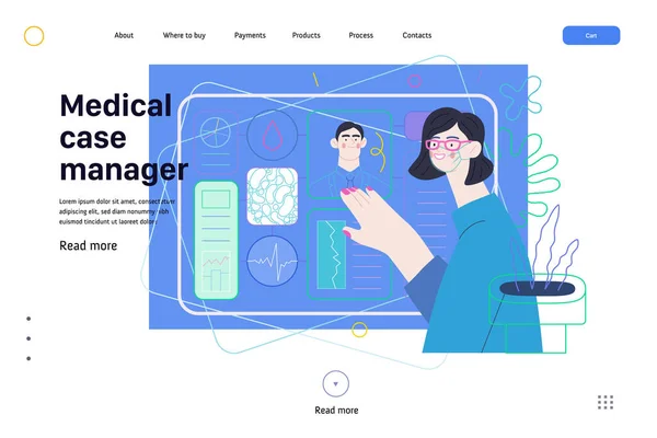 Template voor medische verzekering - medisch case manager — Stockvector