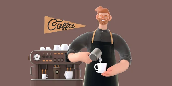 Coffee shop 3D illustartion — Stock Photo, Image