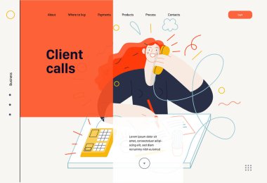 İş konuları - istemci çağrıları, web şablonu