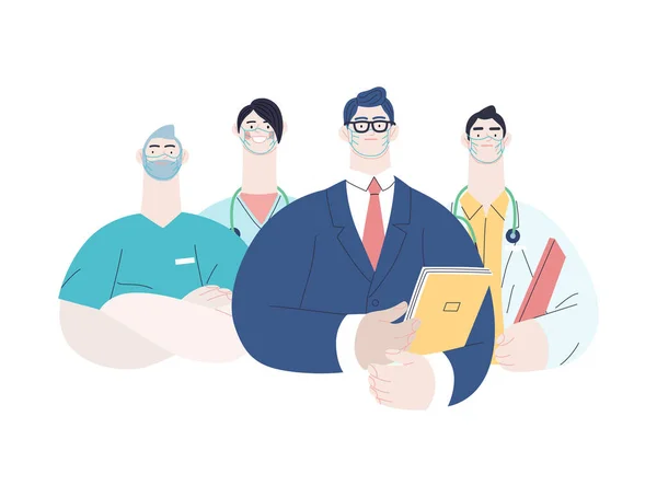 Illustration der Krankenversicherung - Krankenhausverwalter — Stockvektor