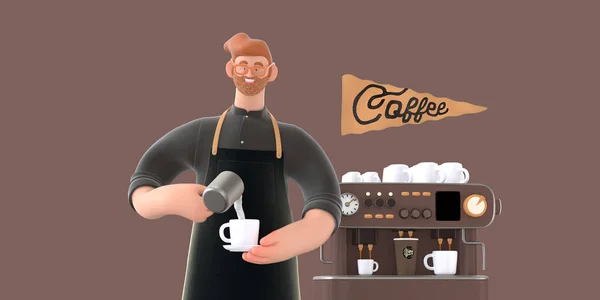 Coffeeshop 3D Illustration — Stockfoto