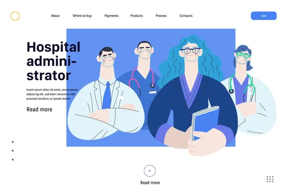 Ilustracja ubezpieczenia medycznego - administrator szpitala — Wektor stockowy