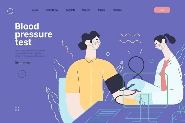 医療検査テンプレート-血圧検査 — ストックベクタ