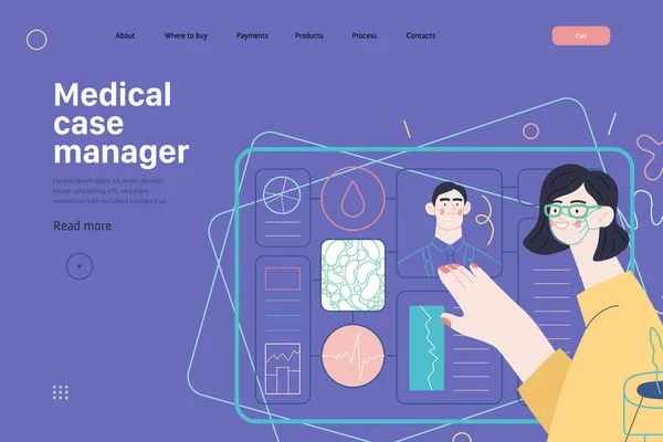 Template voor medische verzekering - medisch case manager — Stockvector