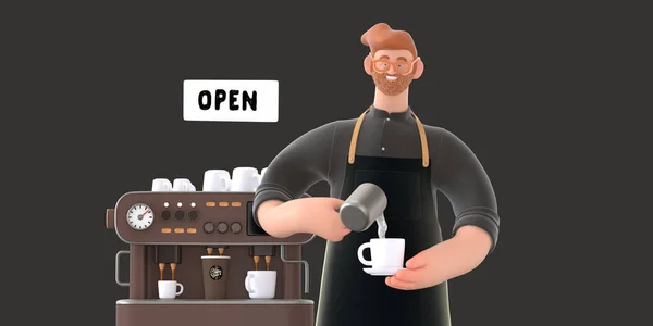 Koffie winkel 3D illusie — Stockfoto