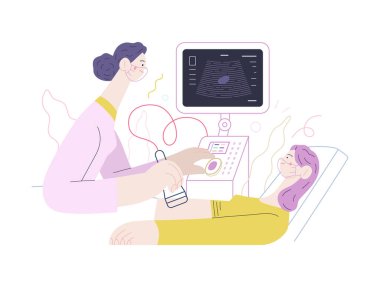 Tıbbi testler illüstrasyon - ultrason