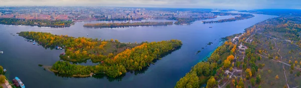 Panorama Des Dnjepr Kiev Mit Einem Quadrocopter — Stockfoto