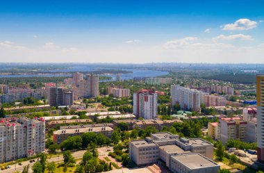 Vyshgorod şehir görünümünü quadrocopter kaldırıldı.