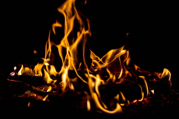 Flame Fire Burns Dark — Stock Photo, Image