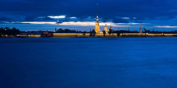 Nacht Schot Van Peter Paul Fortress Sint Petersburg — Stockfoto