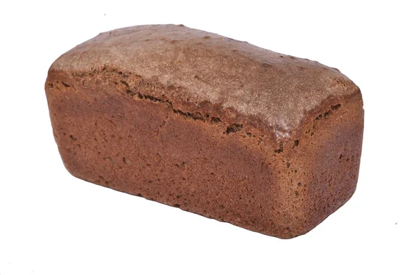 Laib Schwarzbrot Auf Weißem Hintergrund — Stockfoto