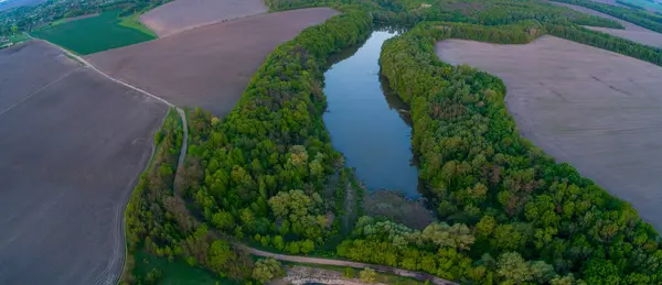 Spring Landscape Lake Height Ichnya Ukraine — Stock Photo, Image