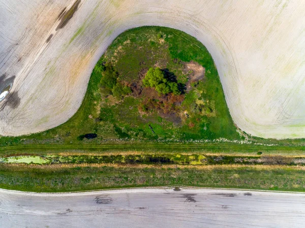 Naturaleza Campo Forma Sombrero Desde Arriba —  Fotos de Stock