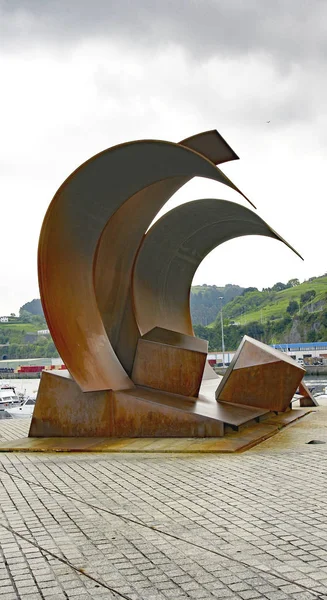 Sculpture Dans Port Bermeo 12H15 Mai 2015 Vizcaya Espagne Europe — Photo