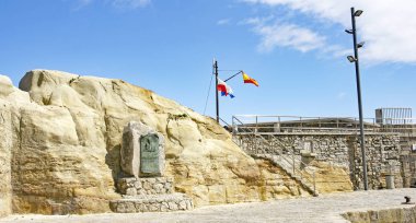 Comillas ve Cantabria kenarı, 5:45 PM manzaralar.; 17 Mayıs 2015 yılında Cantabria; İspanya, Europe