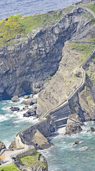 Coasta Stânca Gaztelugatxe Mai 2015 Vizcaya Spania Europa — Fotografie, imagine de stoc