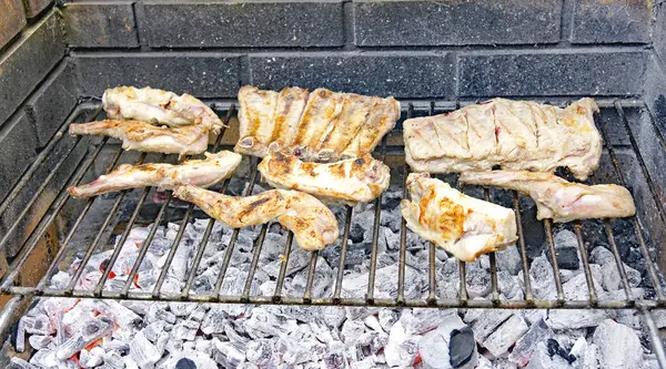 Barbecue Sur Terrain Mai 2015 Asturies Espagne — Photo