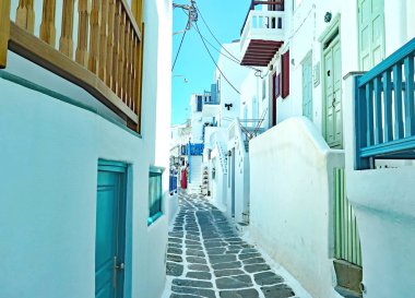 Mykonos, Yunanistan, Avrupa'nın görünümü